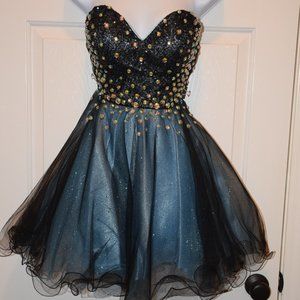 Hannah S Black/Blue formal dress